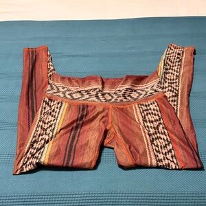 Teeki Border Towns Full Length Leggings Aztec Boho Bohemian Yoga Size Medium